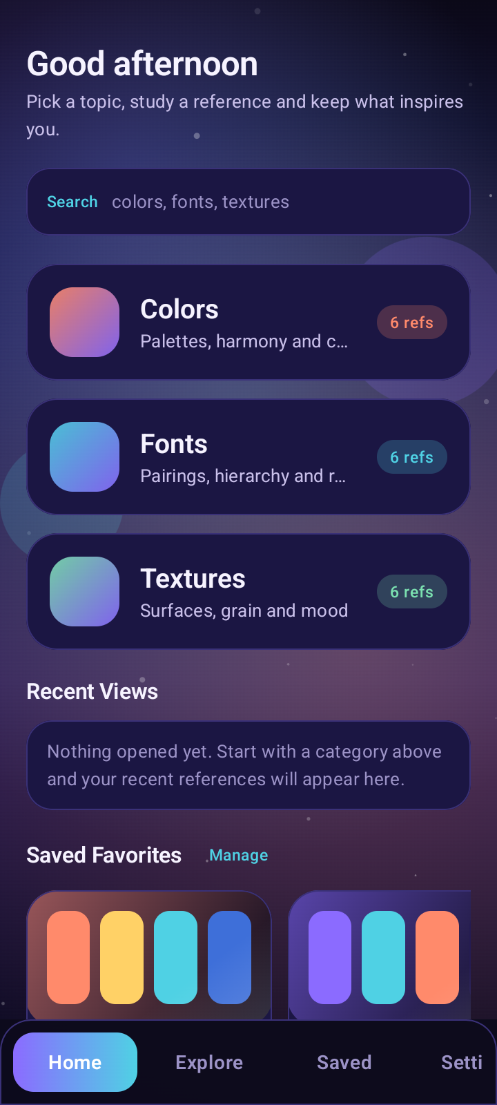Palette Reference browsing screen